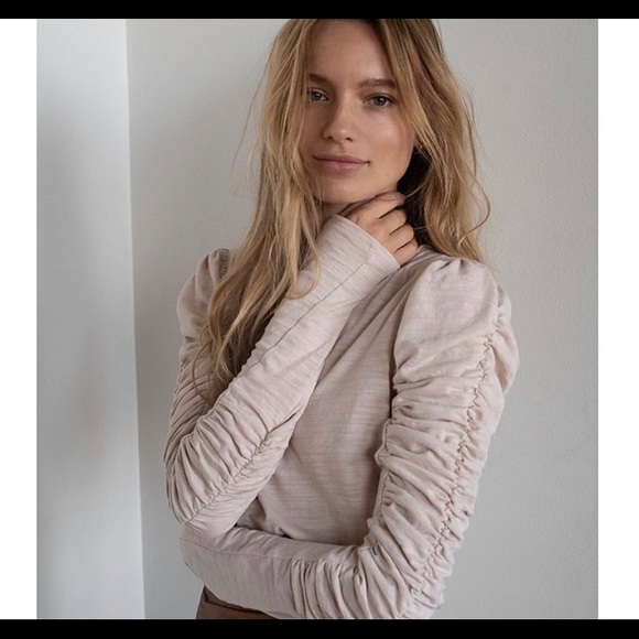 Free People Natasha Puffed Shoulder Ruched… - Picture 11 of 12